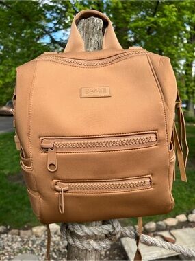 Dagne Dover Neoprene Medium diaper Backpack in Tan